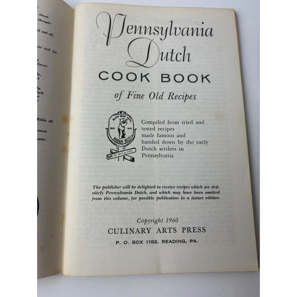 1960 Pennsylvania Dutch Cookbook Of Fine Old Recipes‎ Culinary Arts Press